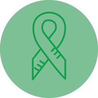 cáncer cinta verde línea circulo icono diseño vector