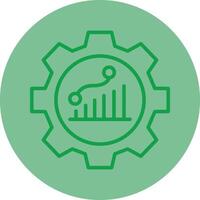 Project Management Green Line Circle Icon Design vector