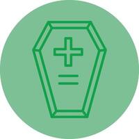 Coffin Green Line Circle Icon Design vector