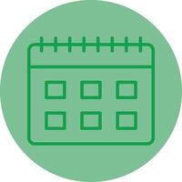 calendario fecha verde línea circulo icono diseño vector