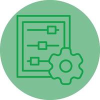 Data Adjustment Green Line Circle Icon Design vector