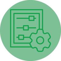 datos ajustamiento verde línea circulo icono diseño vector