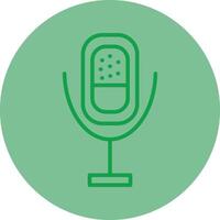 Microphone Green Line Circle Icon Design vector