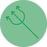 Trident Green Line Circle Icon Design vector