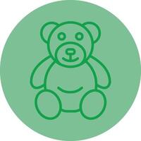 Bear Green Line Circle Icon Design vector