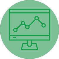 datos visión verde línea circulo icono diseño vector