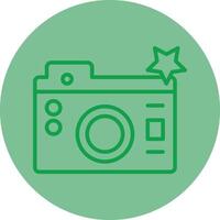 Camera Green Line Circle Icon Design vector
