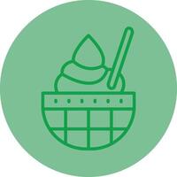 Ice Cream Green Line Circle Icon Design vector