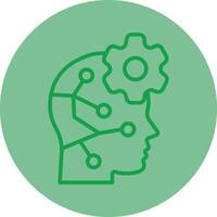 Cybernetics Green Line Circle Icon Design vector