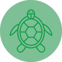 Tortuga verde línea circulo icono diseño vector