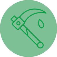 Scythe Green Line Circle Icon Design vector