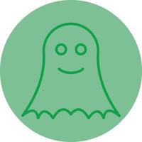 Ghost Green Line Circle Icon Design vector