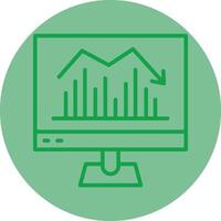 datos información verde línea circulo icono diseño vector