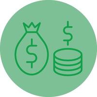 Savings Green Line Circle Icon Design vector