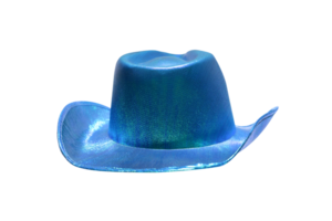 vibrant blue cowboy hat on neutral background png