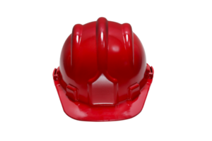 red plastic work helmet on neutral background png