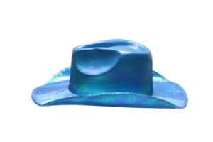 vibrante azul vaquero sombrero en neutral antecedentes png