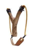 slingshot made of wood and rubber on neutral background png