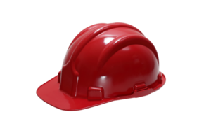 red plastic work helmet on neutral background png