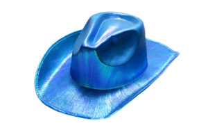 vibrante azul vaquero sombrero en neutral antecedentes png