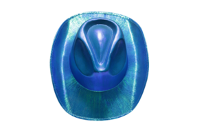 vibrante azul vaquero sombrero en neutral antecedentes png