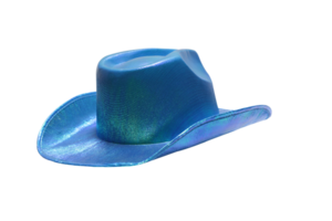 vibrant blue cowboy hat on neutral background png