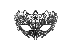 black carnival mask on neutral background png