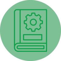manual verde línea circulo icono diseño vector