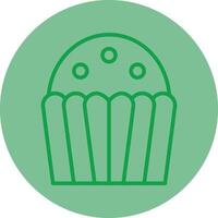Cupcake Green Line Circle Icon Design vector
