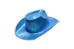 vibrante azul vaquero sombrero en neutral antecedentes png
