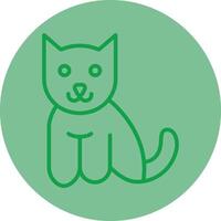 gato verde línea circulo icono diseño vector