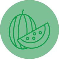 Watermelon Green Line Circle Icon Design vector