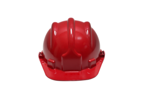 red plastic work helmet on neutral background png