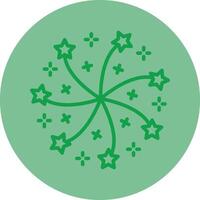 Firework Green Line Circle Icon Design vector