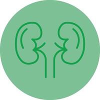 Kidneys Green Line Circle Icon Design vector