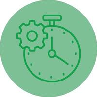 Time Management Green Line Circle Icon Design vector