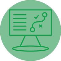 Strategic Planning Green Line Circle Icon Design vector