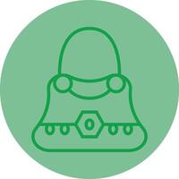 Hand Bag Green Line Circle Icon Design vector