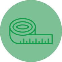 Measuring Tape Green Line Circle Icon Design vector