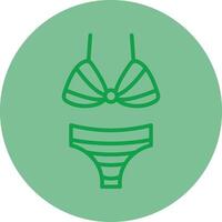 Bikini Green Line Circle Icon Design vector