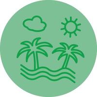 Island Green Line Circle Icon Design vector