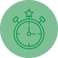 Timer Green Line Circle Icon Design vector