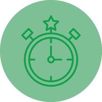 Timer Green Line Circle Icon Design vector