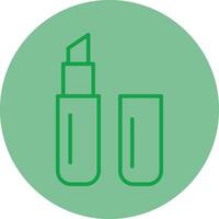 lápiz labial verde línea circulo icono diseño vector