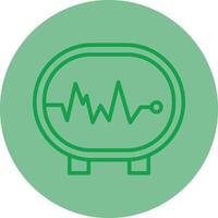 Electrocardiogram Green Line Circle Icon Design vector