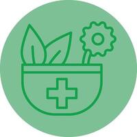 Herbal Green Line Circle Icon Design vector