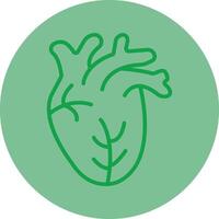 Heart Green Line Circle Icon Design vector