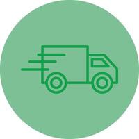 Fast Delivery Green Line Circle Icon Design vector