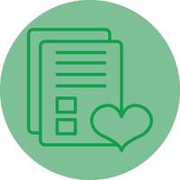 Wishlist Green Line Circle Icon Design vector