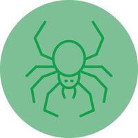 Spider Green Line Circle Icon Design vector